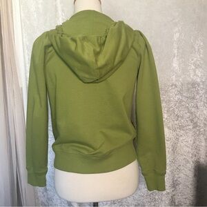 Caslon Green Hoodie Zip up with ruffles Size XS